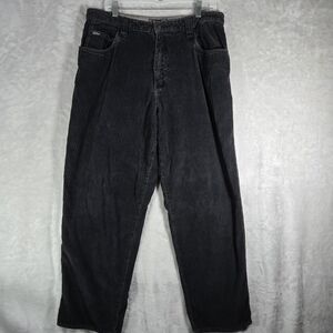 Quicksilver Wide Leg Corduroy Pants Mens Size 36x30 Black Vintage 90s